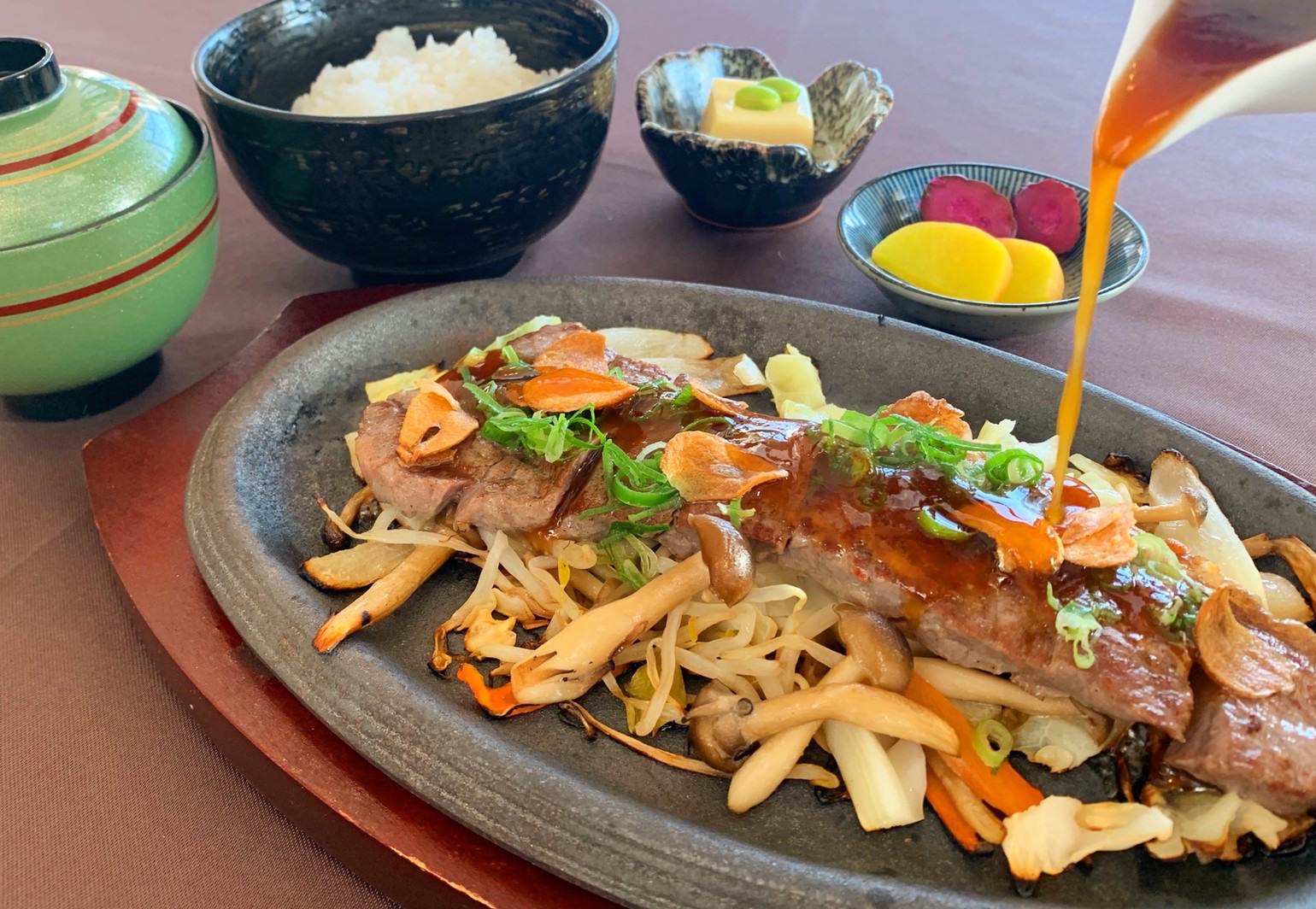 和牛ロース鉄板焼膳