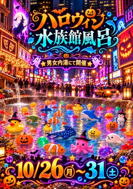 10/26(月)～10/31(土)ハロウィン水族館風呂!!!